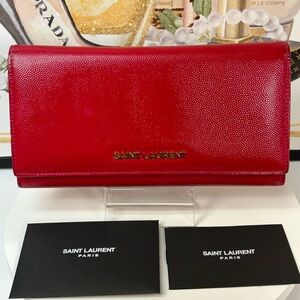 Saint Laurent Vibrant Red Clutch